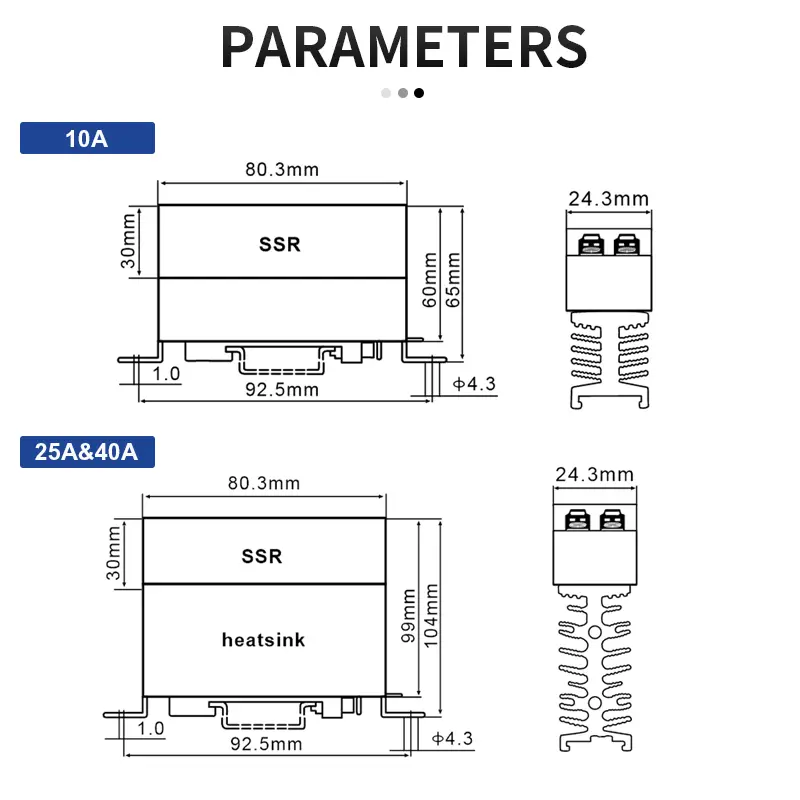 Slim DIN rail mount SSR