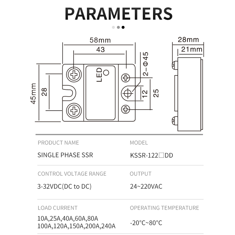 Single phase DC SSR